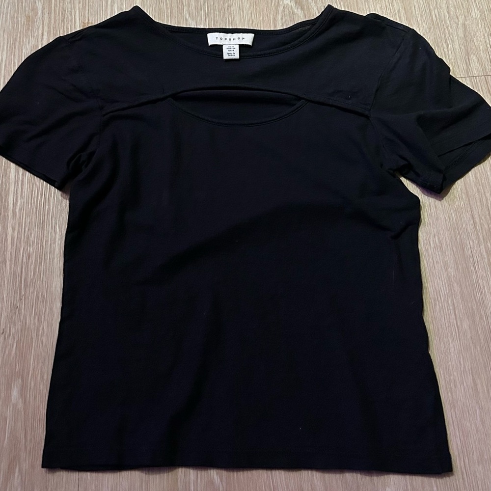 Topshop Black Short Sleeve Tee
